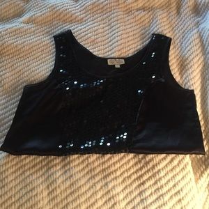 Black sequin Tank Top