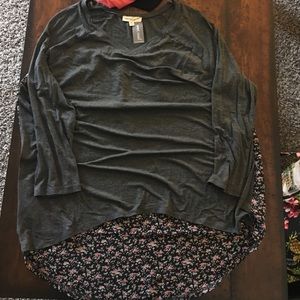 Grey and floral long sleeve