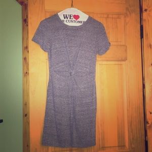 Slit midriff cotton tee shirt dress