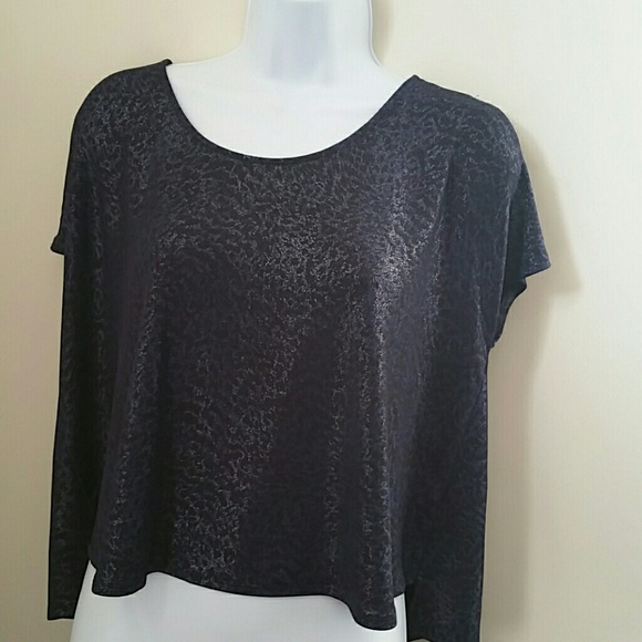 Jennifer Lopez navy blue & black animal print top