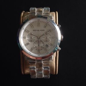 Michael Kors clear acrylic watch
