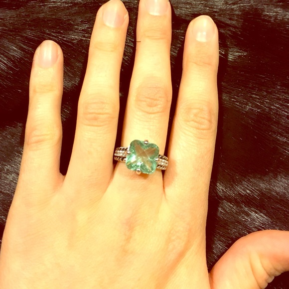 Lia Sophia celadon and silver ring sz 5/6