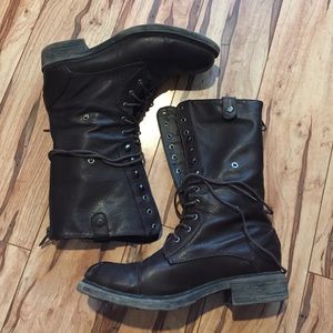 Dark brown Cathy Jean combat boots