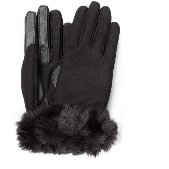 🆕🎉ISOTONER BLACK WOOL BLEND GLOVES - Picture 3 of 4
