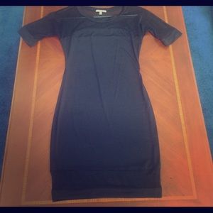 Black dress with mesh inserts