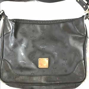 Like New AUTHENTIC MCM Black Shoulder Bag Unisex 10" Drop