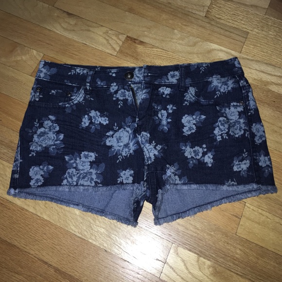 Forever 21 floral jean shorts