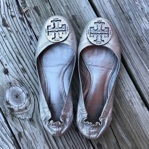 Tory Burch Pebbled Leather Reva Ballet Flats