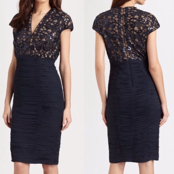 Tadashi Shoji Dresses & Skirts - Tadashi Shoji Sz 6 Silk Sequin "Rush Dress" EUC!