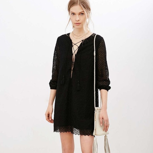 Urban Outfitters Dresses & Skirts - Little White Lies Ffion Lace Up Dress in Black XS