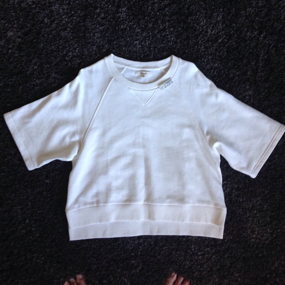 Madewell sz Med white cropped sweater
