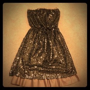 Bronze sequin dress