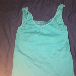 blue pretty lace tank top