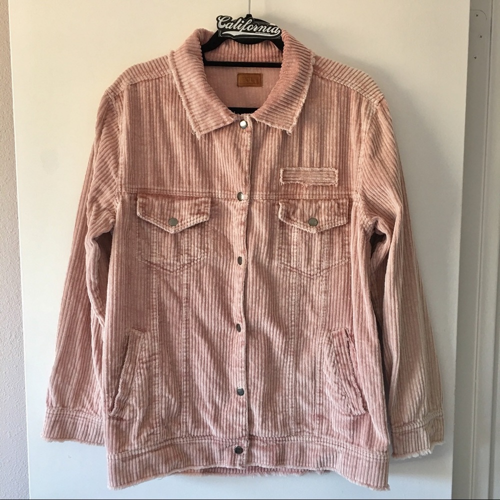 Used dusty pink corduroy oversized jacket - Picture 5 of 8