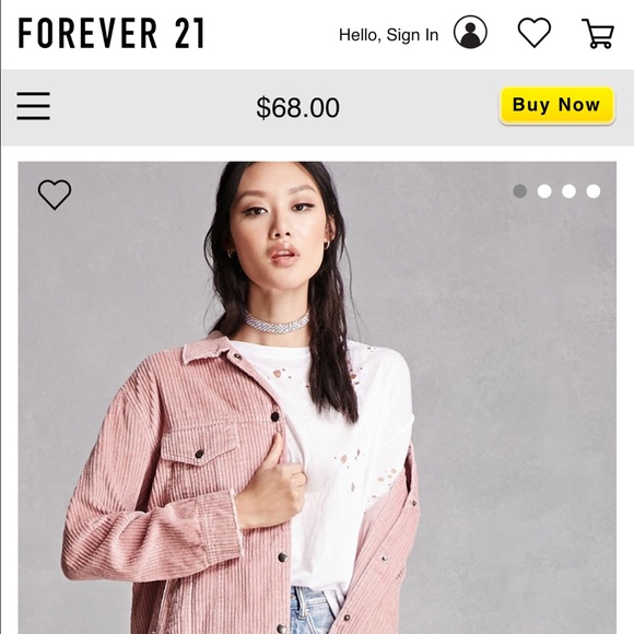 Used dusty pink corduroy oversized jacket - Picture 4 of 8