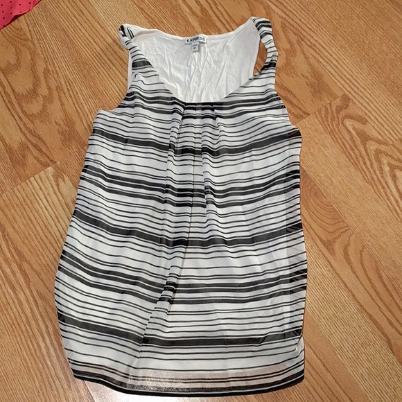 Express Tops - Express XS Black & White Striped Tank Blouse