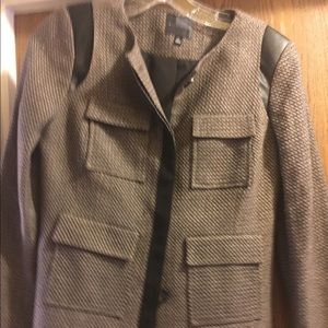 NEW The Limited brown blazer w leather detail XS