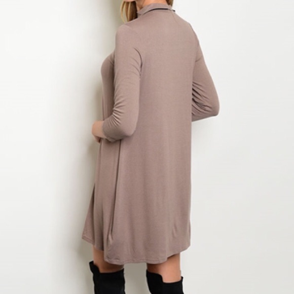 🎈LAST ONE🎈Mocha Tan Jersey Tunic Dress - Picture 2 of 3