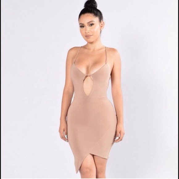 Take Me Out to the Bar Tan Nude Dress