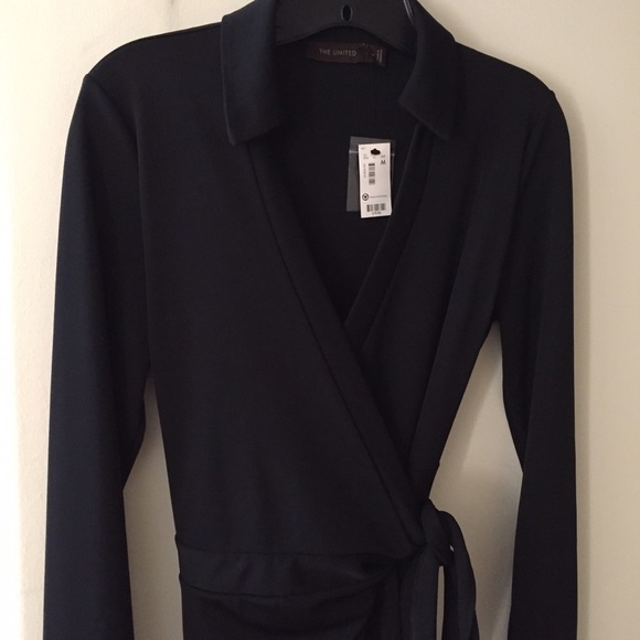 NWT Limited Black Wrap Dress • Sz M