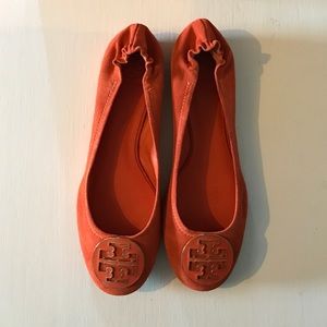 BNIB Equestrian Orange Suede Sz 11 Tory Burch Reva