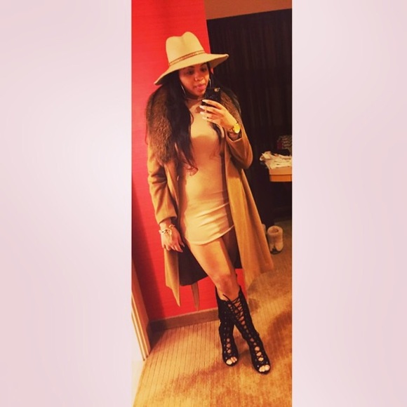 Nude bandage h&m long sleeve turtleneck dress