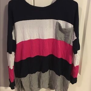 Pink Blush long sleeve maternity shirt.