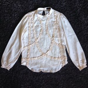 Lace Victorian long-sleeved office top