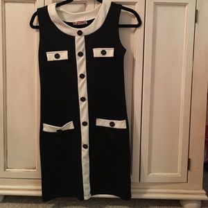 Black and white button dress