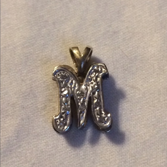 14k GOLD & DIAMOND "M" INITIAL PENDANT
