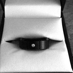 Men's tungsten and diamond ring