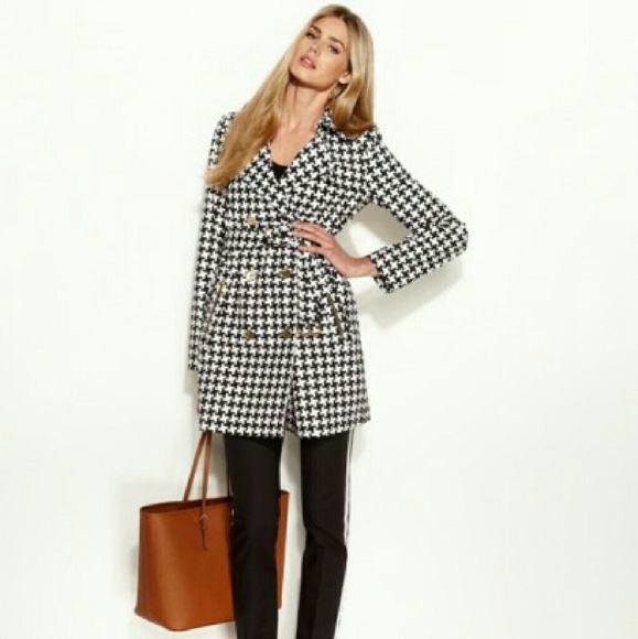 NWT Michael Kors Houndstooth Trenchcoat