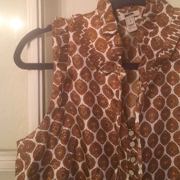 100% Silk printed J. Crew top