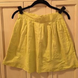 Green and white checkered pocket skirt