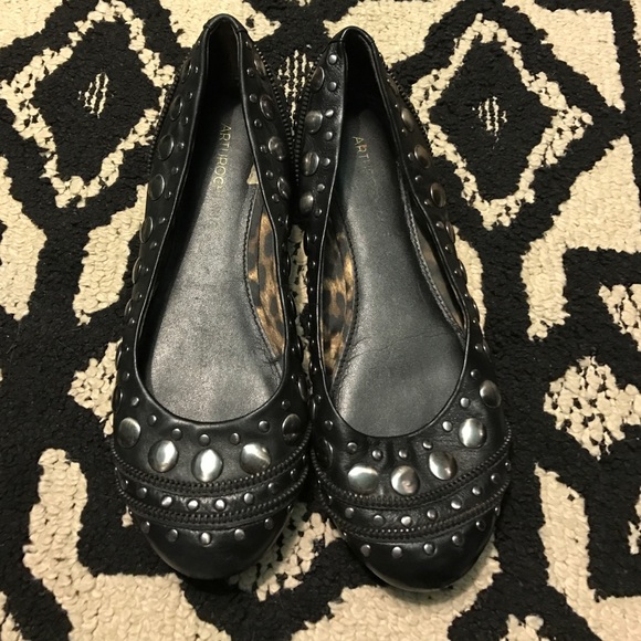 Black studded flats
