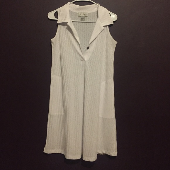 White cover up beach dress