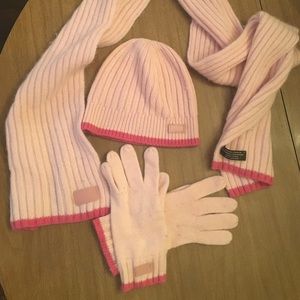 Coach scarf/beanie/glove set