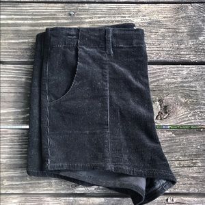 Black corduroy shorts