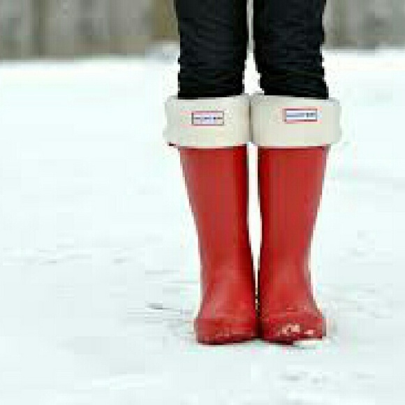 Hunter Gloss Rain Boots WITH SOCKS