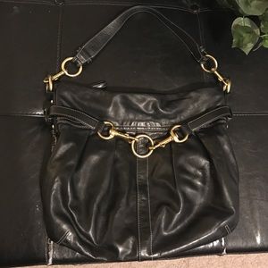 Black leather Coach purse