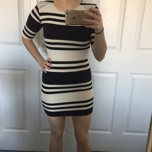 French Connection Striped Body Con Dress