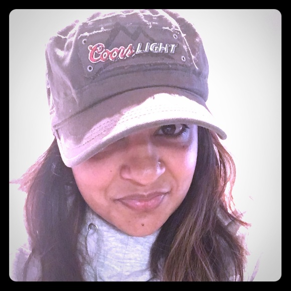 *Coors Light*, grey colored military cadet fit hat
