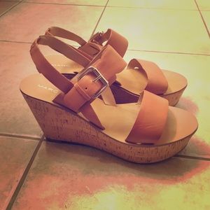 "Oralie" Marc Fisher Tan Wedges