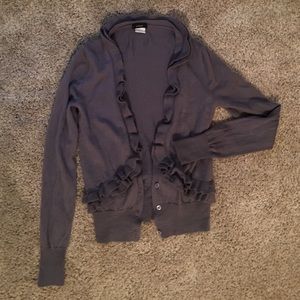 Ruffle J Crew Cardigan