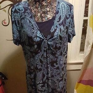 Short sleeve, mid calf dress