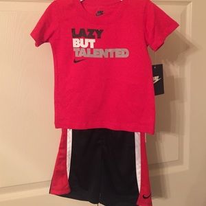 Boys 24 months 2 PC Lazy But Talented Nike Set NWT