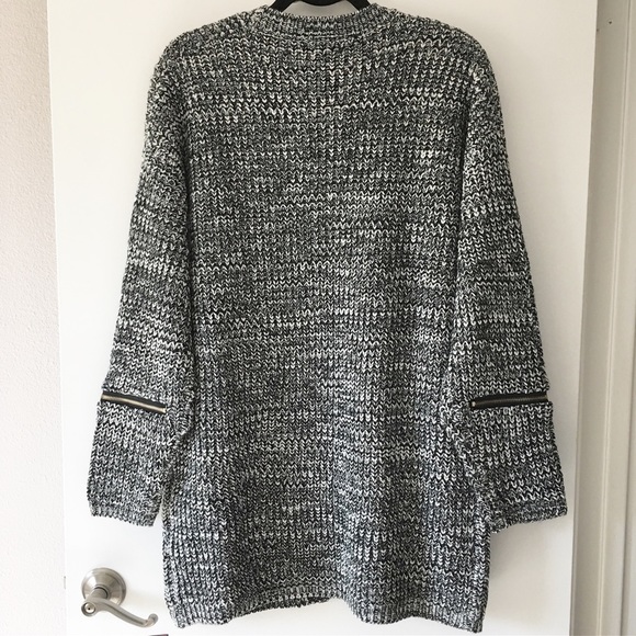 New two-tone oversized zipper cardigan - Picture 4 of 4