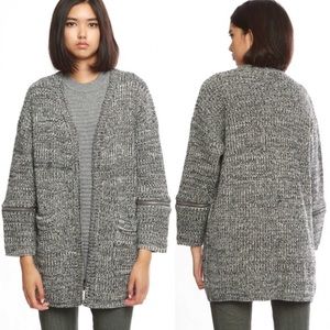 New two-tone oversized zipper cardigan
