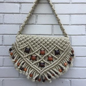 Vintage Boho Hippie Macrame Bag
