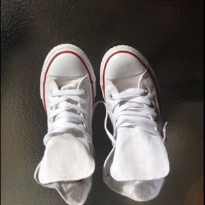 White High Top Converse size 3 or 5 women's